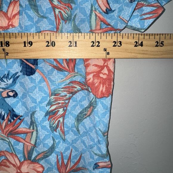 Havana Jim Blue Hawaiian Shirt Men’s XL Toucan Tropical Floral Bird Paradise - Picture 5 of 8